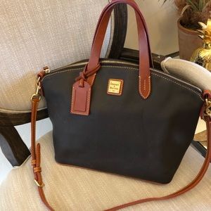 Dooney&Burke black and brown shoulder bag.